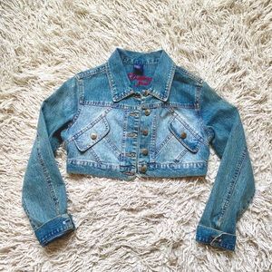 Vintage Cropped Denim Jacket Y2K